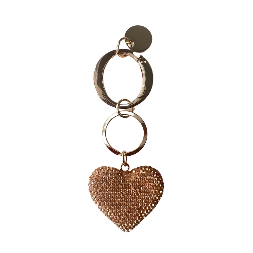 Glass Bead Heart Bag Charm