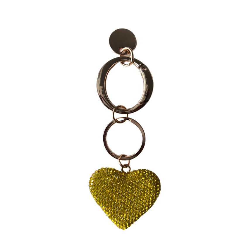 Glass Bead Heart Bag Charm