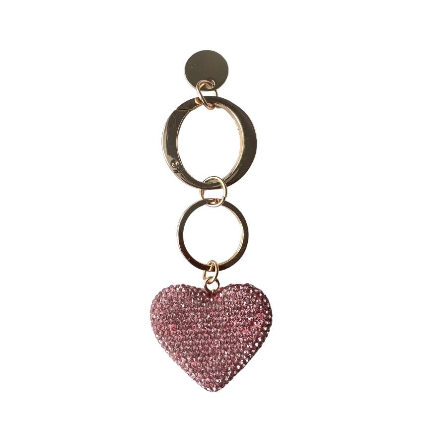 Glass Bead Heart Bag Charm