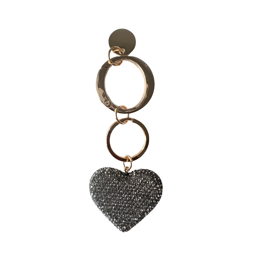 Glass Bead Heart Bag Charm