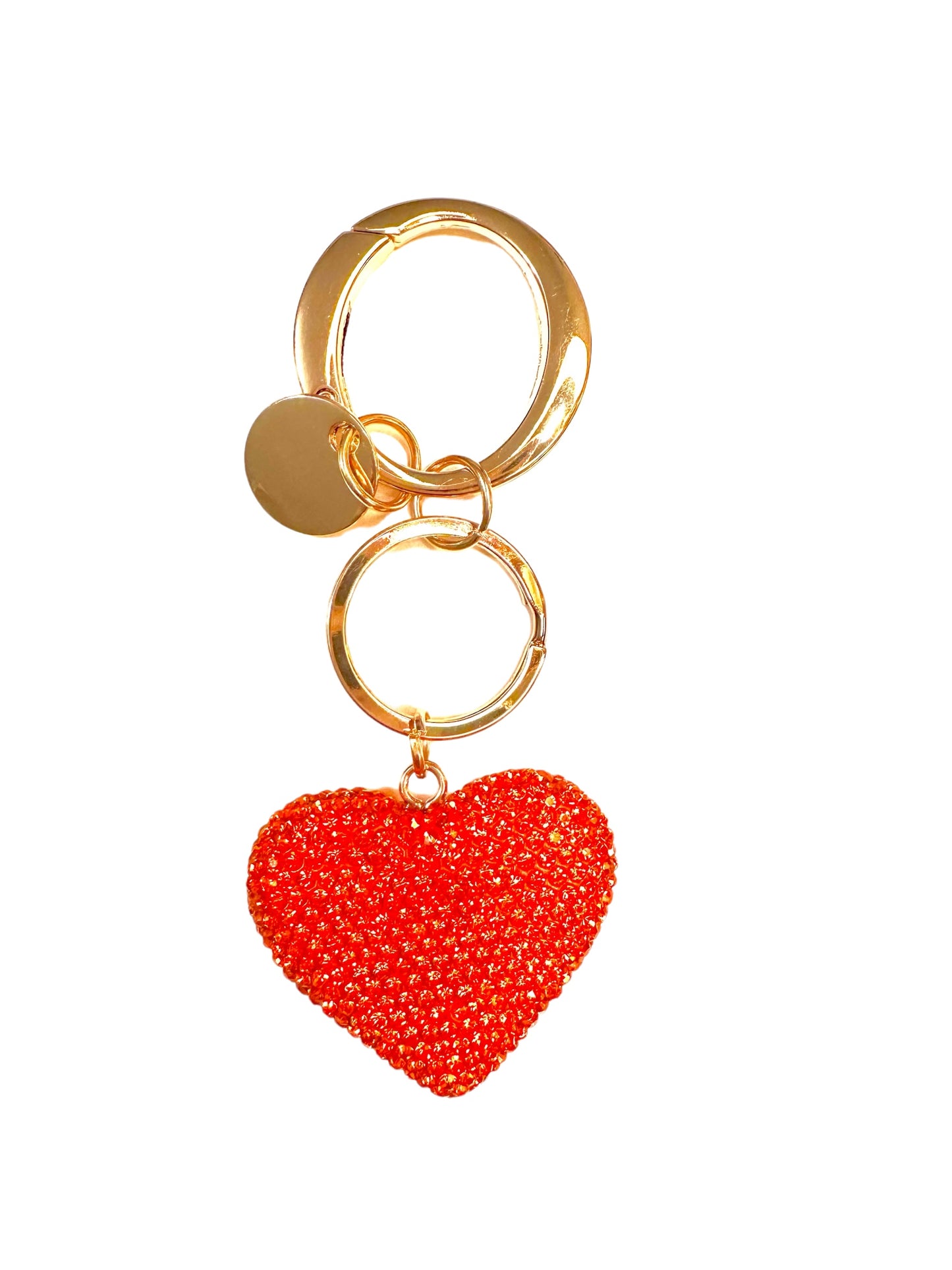 Glass Bead Heart Bag Charm
