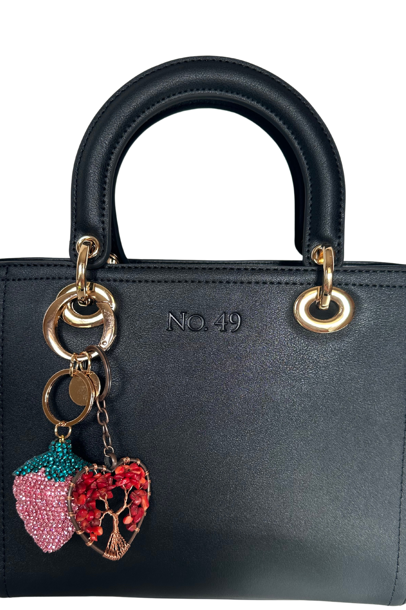 Glass Bead Strawberry Bag Charm