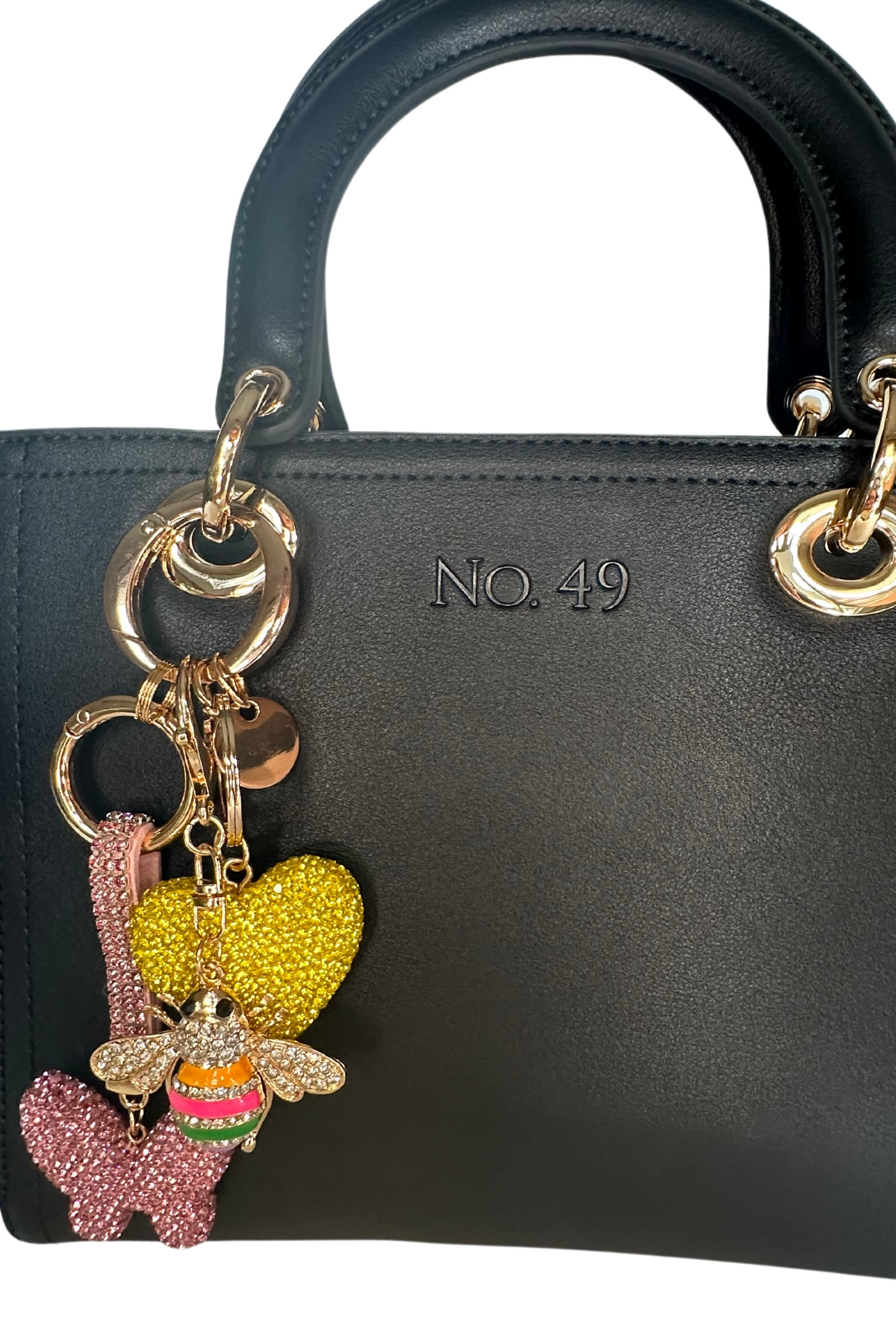 Glass Bead Heart Bag Charm