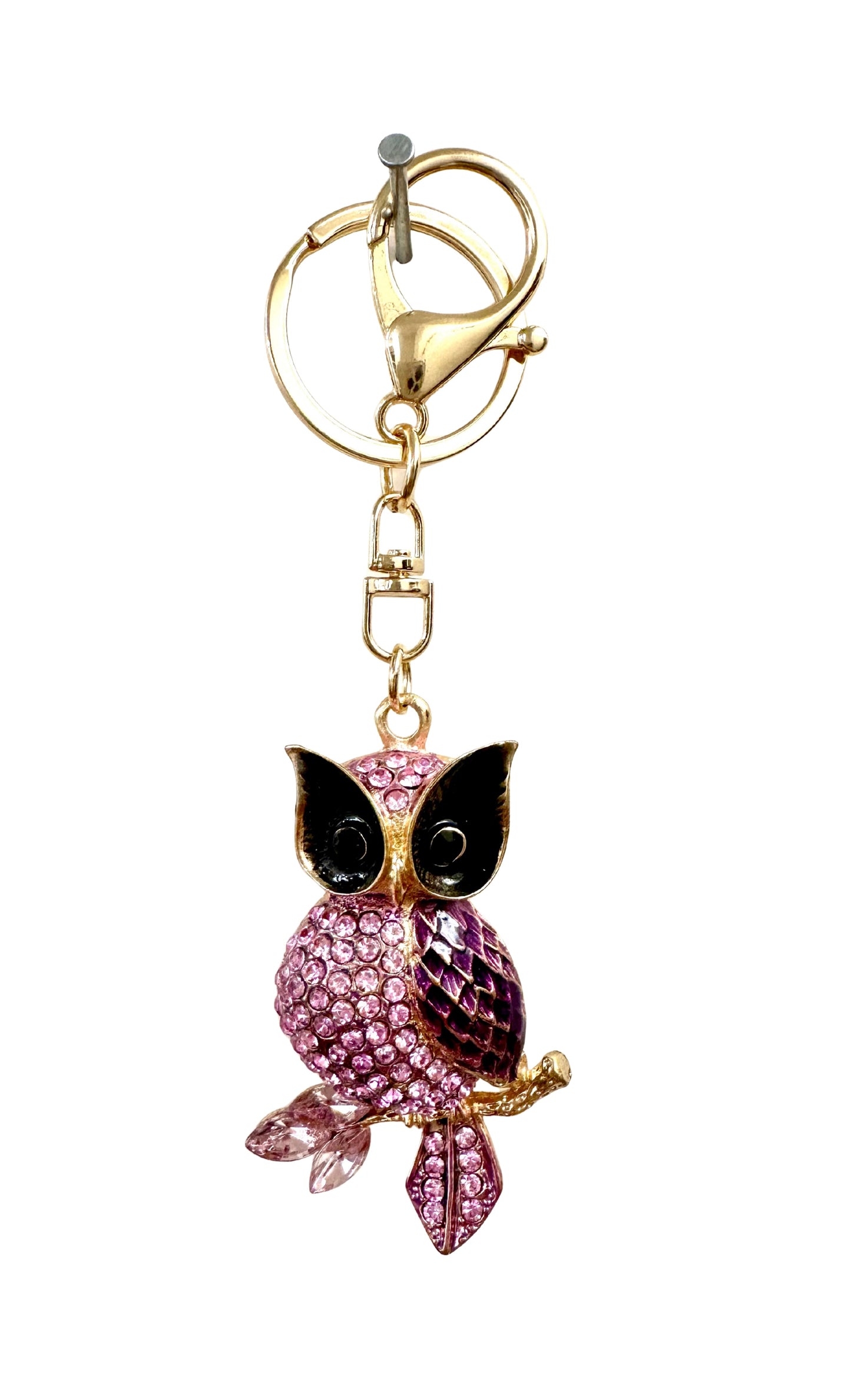 Glass bead owl charm