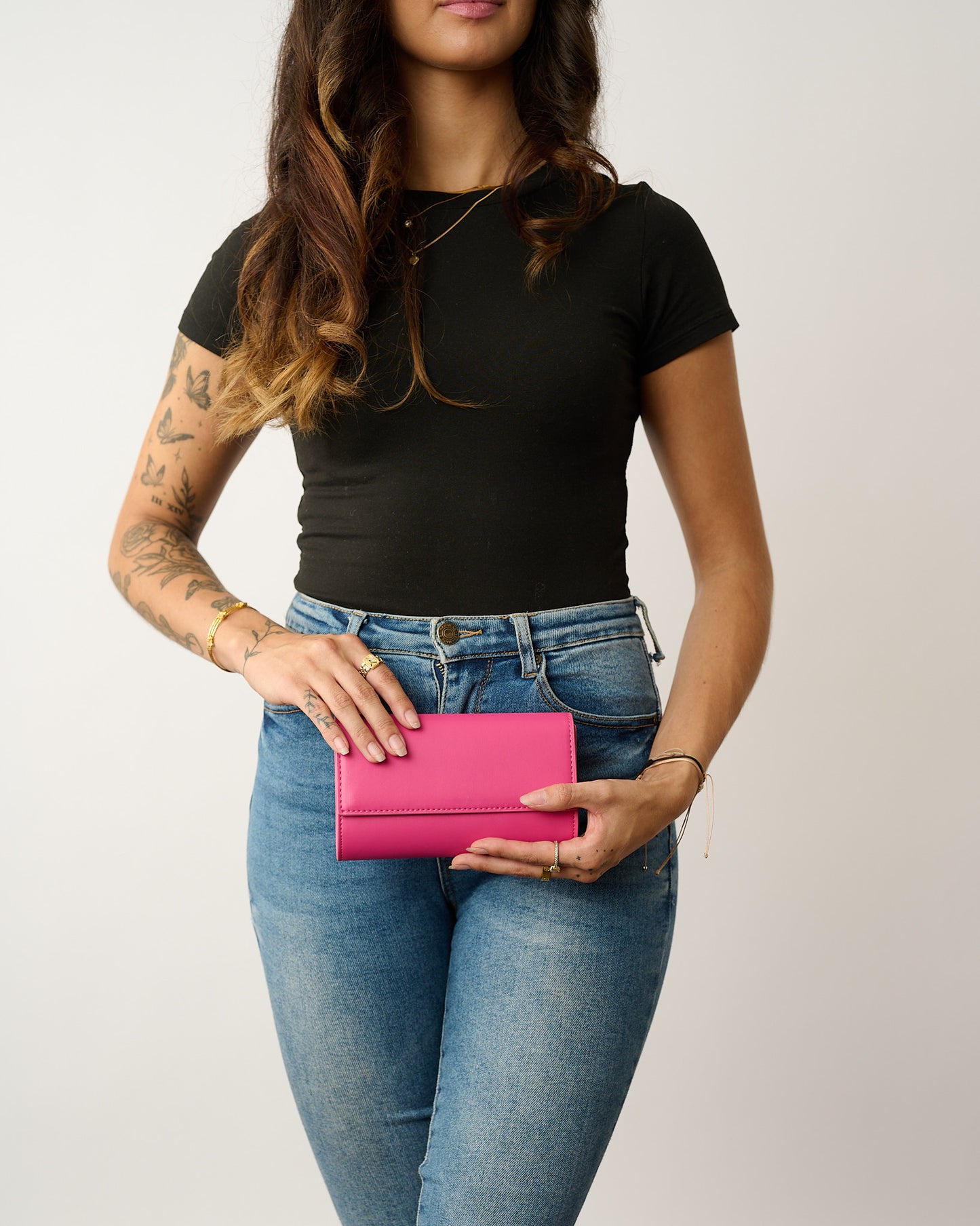 Francine  Bright Pink Belt, Crossbody, Shoulder & Clutch Bag